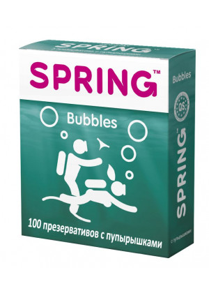 Презервативы SPRING BUBBLES с пупырышками - 100 шт.
