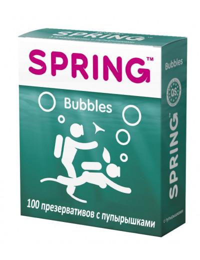 Презервативы SPRING BUBBLES с пупырышками - 100 шт.