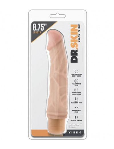 Телесный вибратор Cock Vibe 6 - 22,8 см.