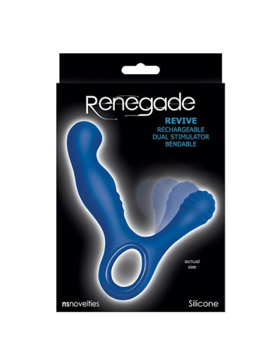 Синий стимулятор простаты с вибрацией Revive Prostate Massager