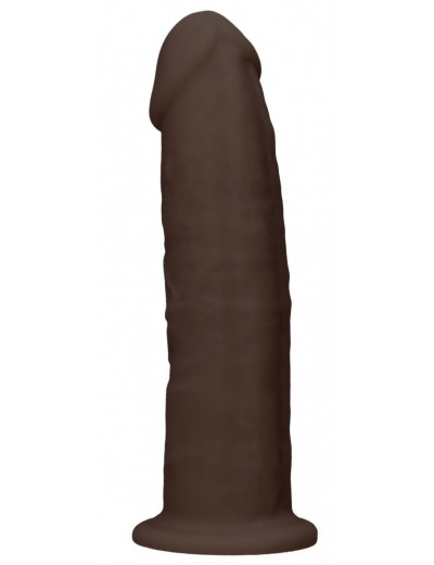 Коричневый фаллоимитатор без мошонки Silicone Dildo Without Balls - 15 см.