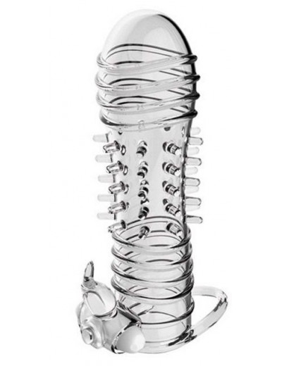 Прозрачная вибронасадка Dragon - 14 см.