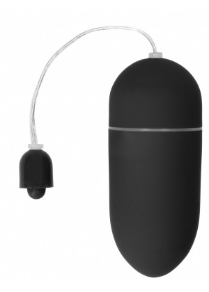 Черное гладкое виброяйцо Vibrating Egg - 8 см.