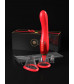 Красный двухсторонний вибростимулятор Ultimate Pleasure 24K Gold Luxury Edition - 25 см.