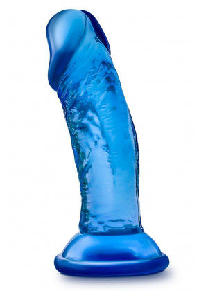 Синий анальный фаллоимитатор Sweet N Small 4 Inch Dildo with Suction Cup - 11,4 см.