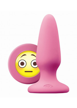 Розовая силиконовая пробка среднего размера Emoji OMG - 10,2 см.