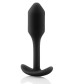 Чёрная пробка для ношения B-vibe Snug Plug 1 - 9,4 см.