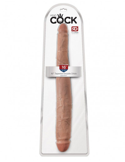 Двусторонний кофейный дилдо 16  Tapered Double Dildo - 40,6 см.