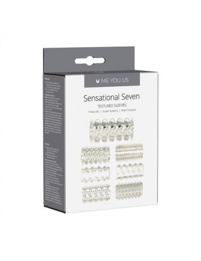 Набор из 7 прозрачных насадок Sensual Seven Textured Sleeves