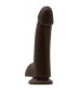 Коричневый гладкий фаллоимитатор на присоске с мошонкой Smooth 5 Inch Dildo - 17 см.
