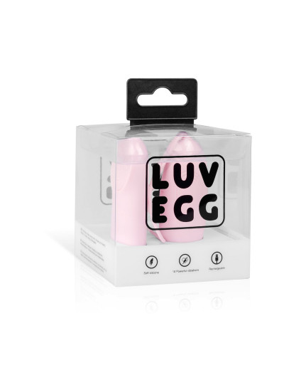 Нежно-розовое виброяйцо LUV EGG с пультом ДУ