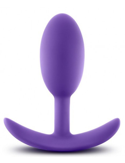 Фиолетовая анальная пробка Wearable Vibra Slim Plug Medium - 10,1 см.