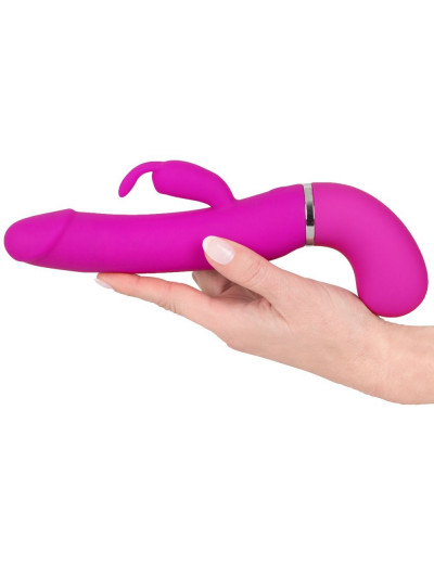 Лиловый вибратор-кролик с функцией сквирта Cumshot Rabbit Vibrator - 24 см.