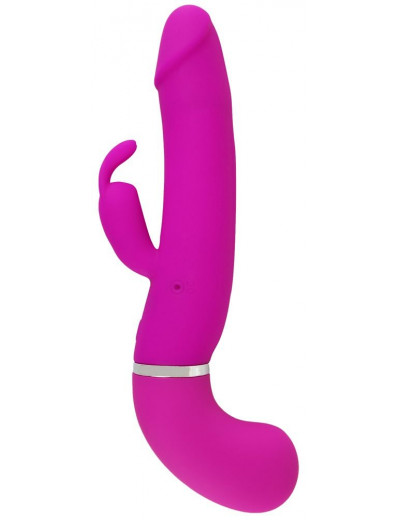 Лиловый вибратор-кролик с функцией сквирта Cumshot Rabbit Vibrator - 24 см.