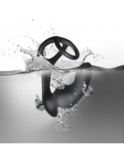 Чёрная анальная пробка с эрекционным кольцом RO-Zen Pro