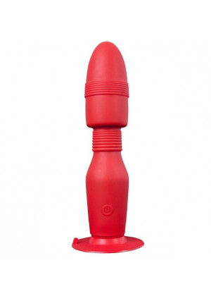 Красная анальная пробка с вибрацией MENZSTUFF VIBRATING BUTT PLUG 8.5INCH - 21,5 см.