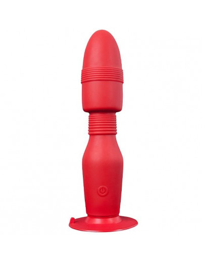 Красная анальная пробка с вибрацией MENZSTUFF VIBRATING BUTT PLUG 8.5INCH - 21,5 см.