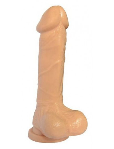 Телесный фаллоимитатор 8 Inch Carved DIldo - 22 см.