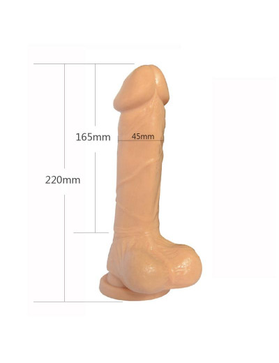 Телесный фаллоимитатор 8 Inch Carved DIldo - 22 см.