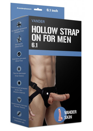 Полый страпон Hollow Strap On for Men - 15,5 см.