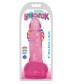 Розовый гелевый фаллоимитатор Slim Stick with Balls - 15,2 см.