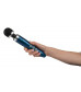 Синий беспроводной вибратор Doxy Die Cast 3R Rechargeable Wand - 28 см.