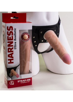 Страпон Harness, состоящий из насадки и трусиков - 17 см.