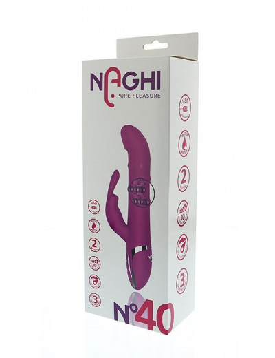 Розовый вибратор-кролик N 40 RECHARGEABLE DUO VIBRATOR - 24 см.