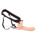 Телесный фаллопротез с вибрацией Vibrating Strap-On - 23 см.