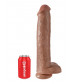 Кофейный фаллоимитатор-гигант 15  Cock with Balls - 40,6 см.