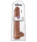 Кофейный фаллоимитатор-гигант 15  Cock with Balls - 40,6 см.