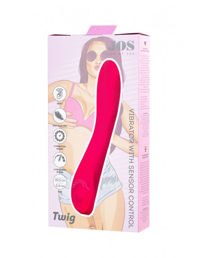 Розовый нереалистичный вибратор JOS Twig - 20,5 см.
