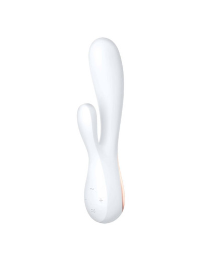 Белый вибратор-кролик Satisfyer Mono Flex с управлением через приложение - 20,4 см.