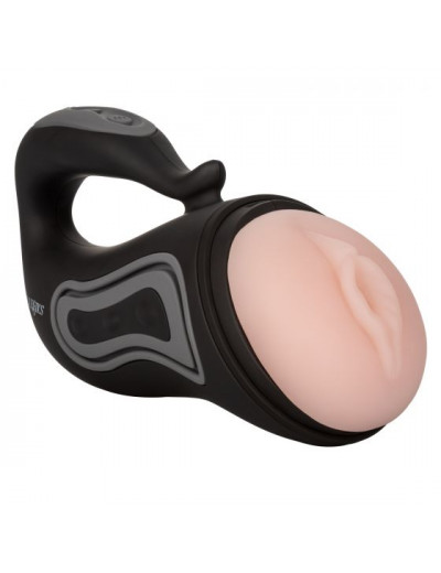 Перезаряжаемый вибромастурбатор с двумя сменными вставками Optimum Power Grip-N-Stroke