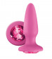 Розовая анальная пробка с розовым кристаллом Glams Pink Gem - 10,4 см.