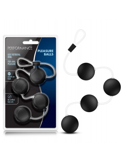 Чёрные анальные шарики Performance Pleasure Balls
