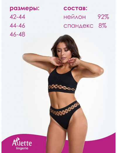 Стильные высокие трусики-стринги с перфорацией + презервативы