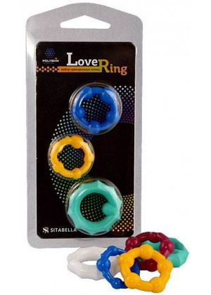 Набор из 3 цветных эрекционных колец Love Ring