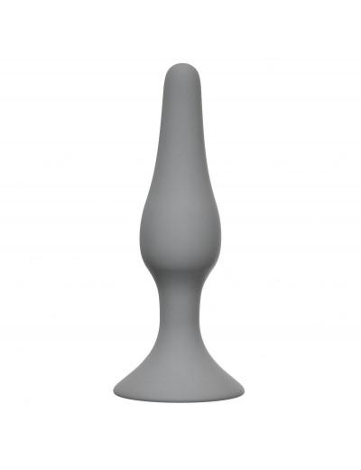 Светло-серая анальная пробка Slim Anal Plug Large - 12,5 см.