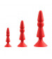 Набор из красных анальных силиконовых втулок MENZSTUFF 3-PIECE ANAL CONE SET