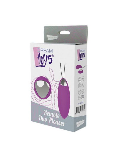 Фиолетовое перезаряжаемое виброяйцо Remote Duo Pleasure