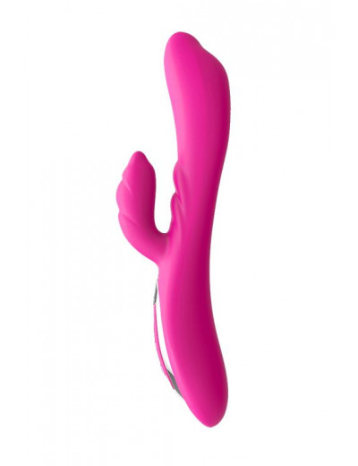 Розовый вибратор Nalone Touch2 с клиторальным стимулятором - 21,8 см.