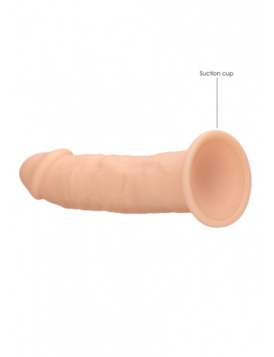 Телесный фаллоимитатор без мошонки Silicone Dildo Without Balls - 15,3 см.