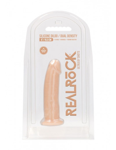 Телесный фаллоимитатор без мошонки Silicone Dildo Without Balls - 15,3 см.
