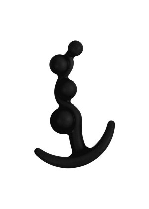 Черная анальная цепочка LURE ME Silicone Anal Toy - 10,5 см.