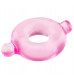 Розовое эрекционное кольцо с ушками для удобства надевания BASICX TPR COCKRING PINK