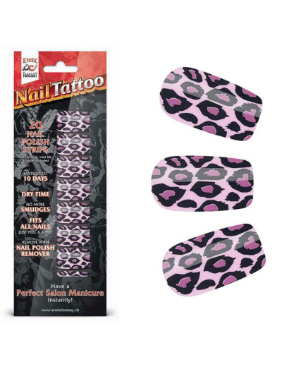 Набор лаковых полосок для ногтей Фиолетовый леопард Nail Foil