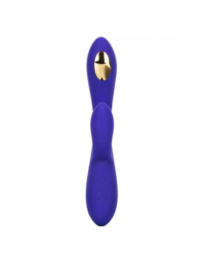 Фиолетовый вибратор с функцией электростимуляции Intimate E-Stimulator Dual Wand - 21,5 см.