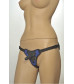 Сине-чёрные трусики с плугом Kanikule Strap-on Harness Anatomic Thong