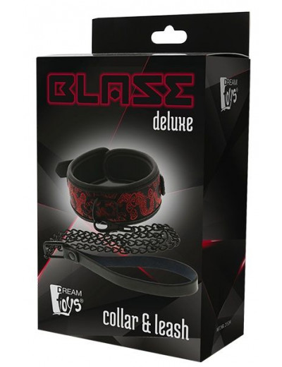 Красно-черный ошейник с поводком COLLAR   LEASH